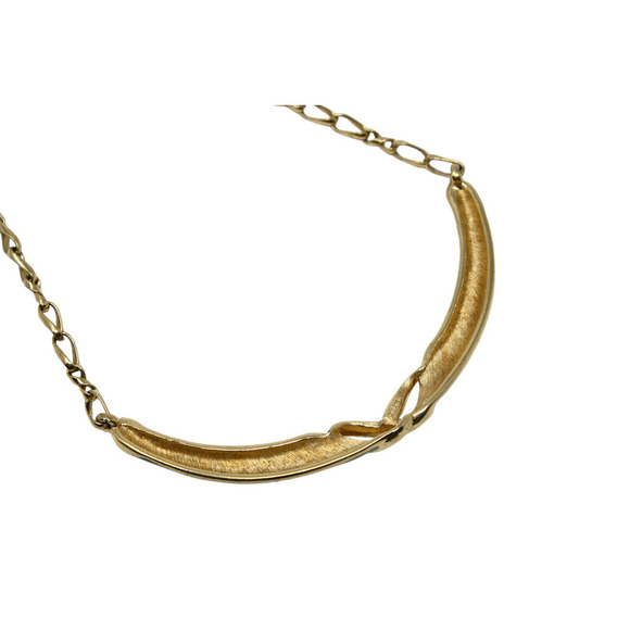 Vintage Signed Monet Green Gold Choker Necklace Statement Piece 19" - Hey Viv - Picture 3 of 6